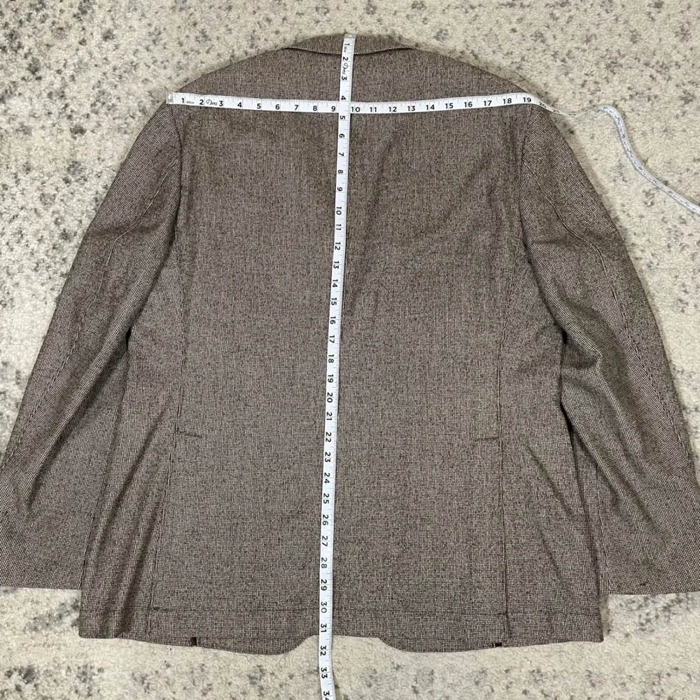 Kroon Tweed Wool Classic Fit Sport Coat Blazer Mens 44R Brown Houndstooth EUC‎